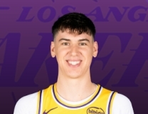 Jake LaRavia cashes in on a 3 for the Lakers