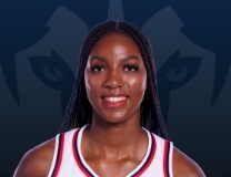 Serah Williams lays in a beautiful bucket to start UConn scoring